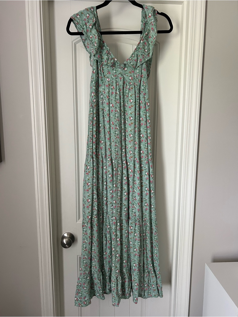 Altar'd State Mint Green Floral Maxi Dress